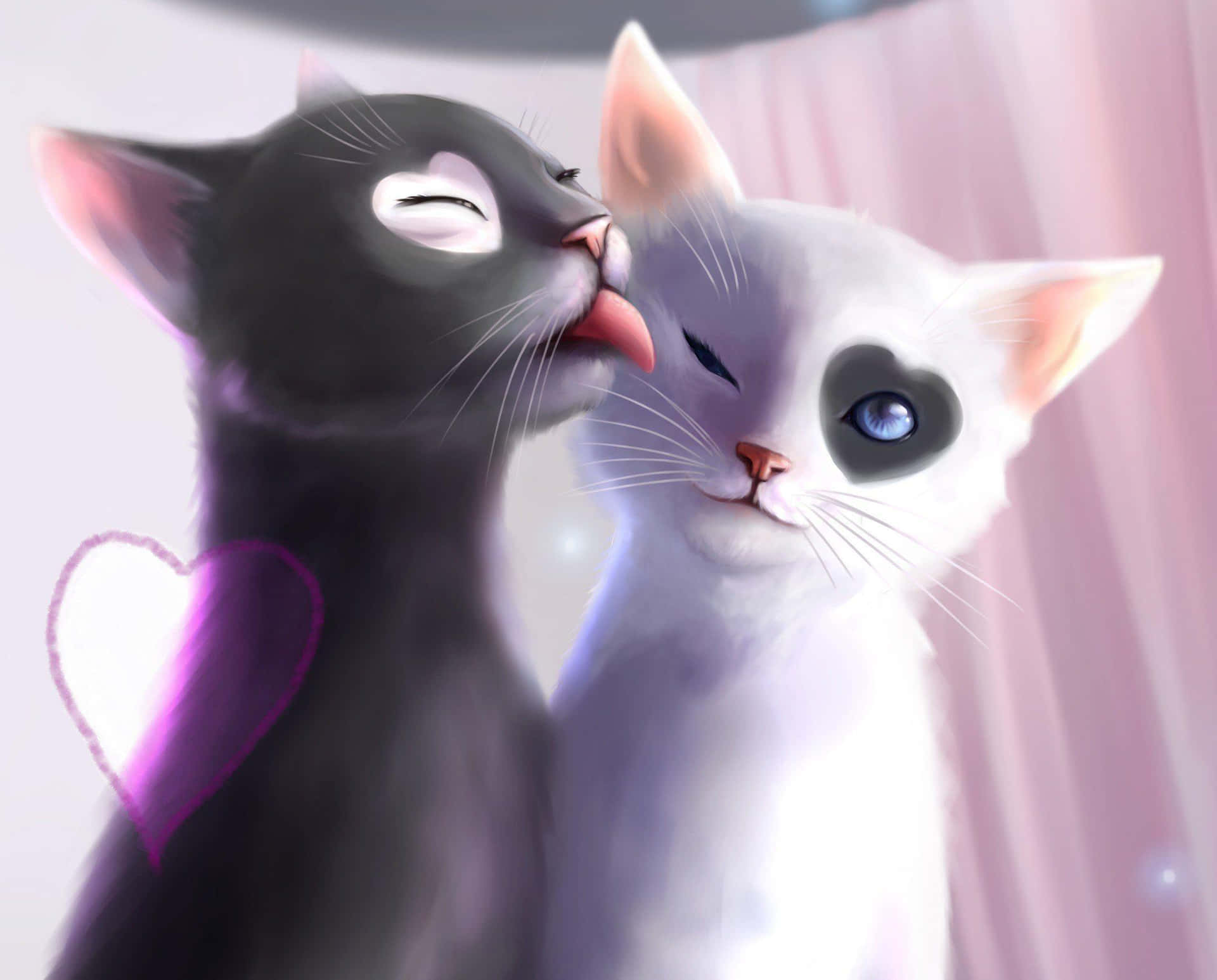 Affectionate Kittens Art Background