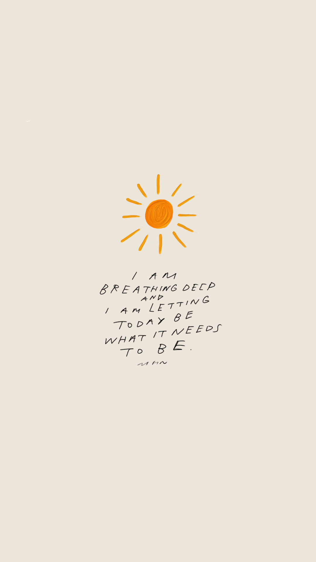 Affirmation With Painted Sun Background