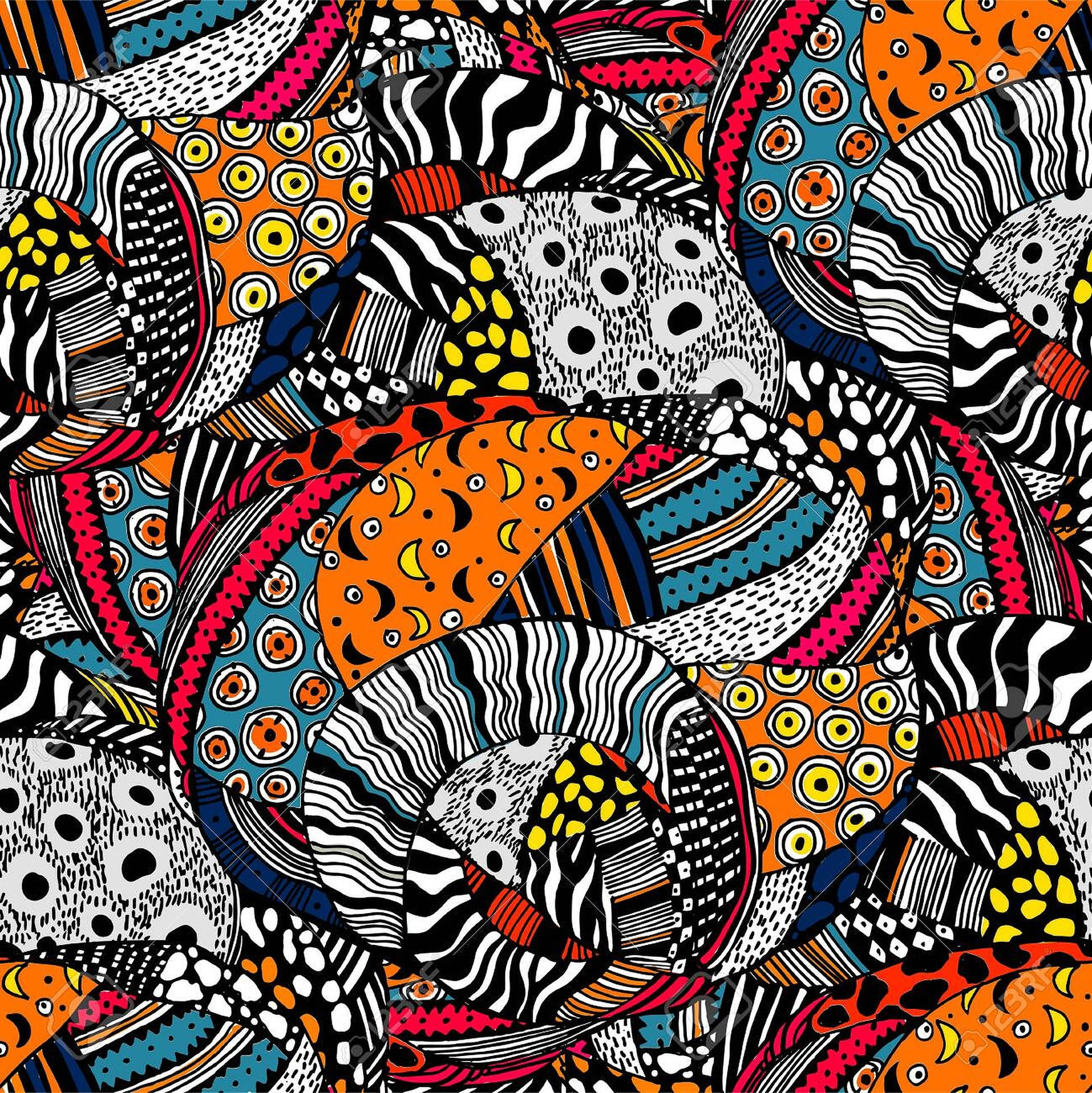 African Animal Patterned Art Background