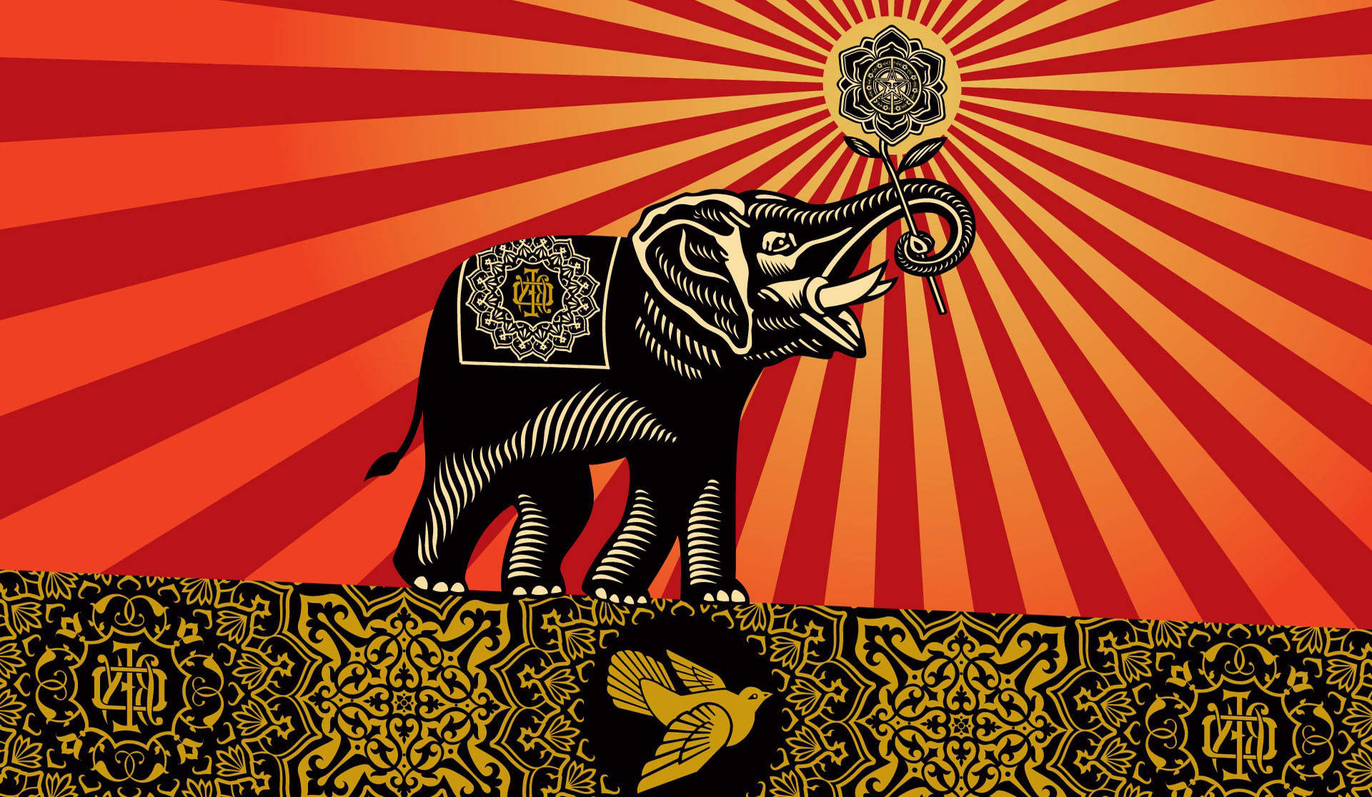 African Elephant Art Background