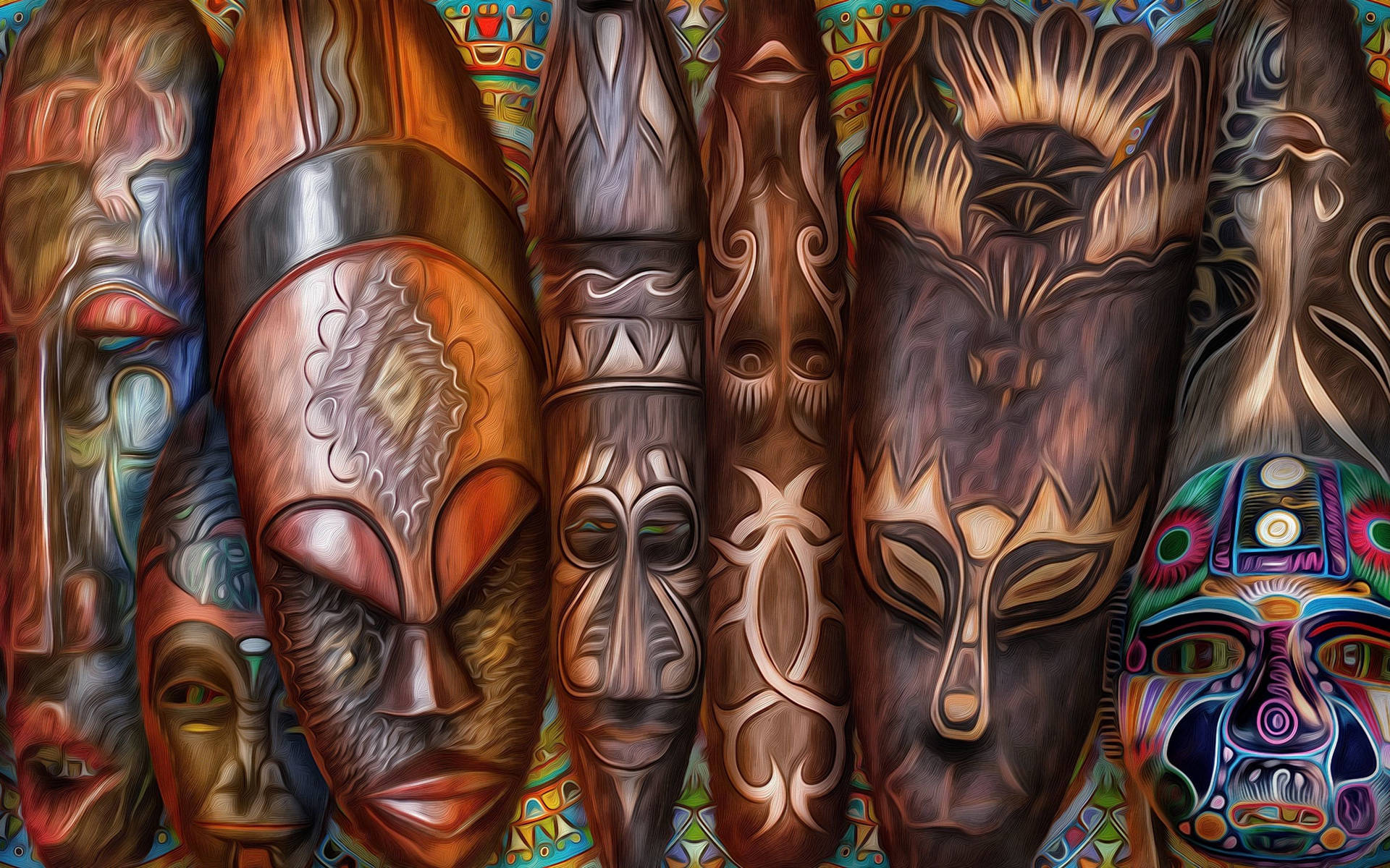 African Mask Art Background