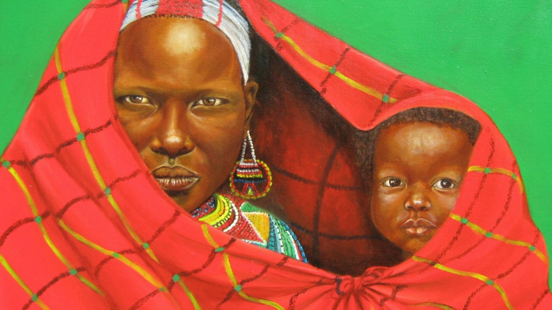 African Mother And Child Art