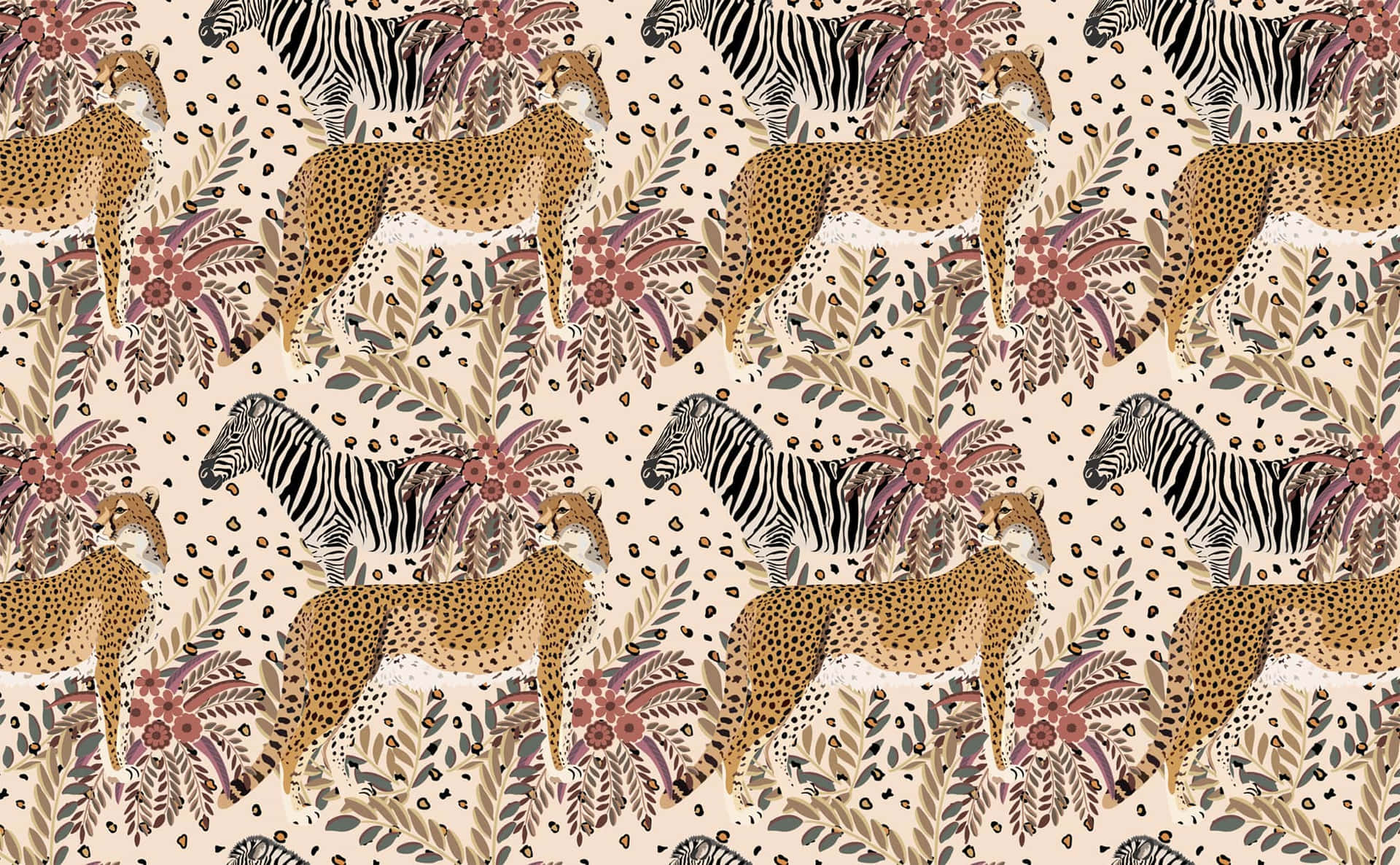 African Safari Print Fabric Pattern Background