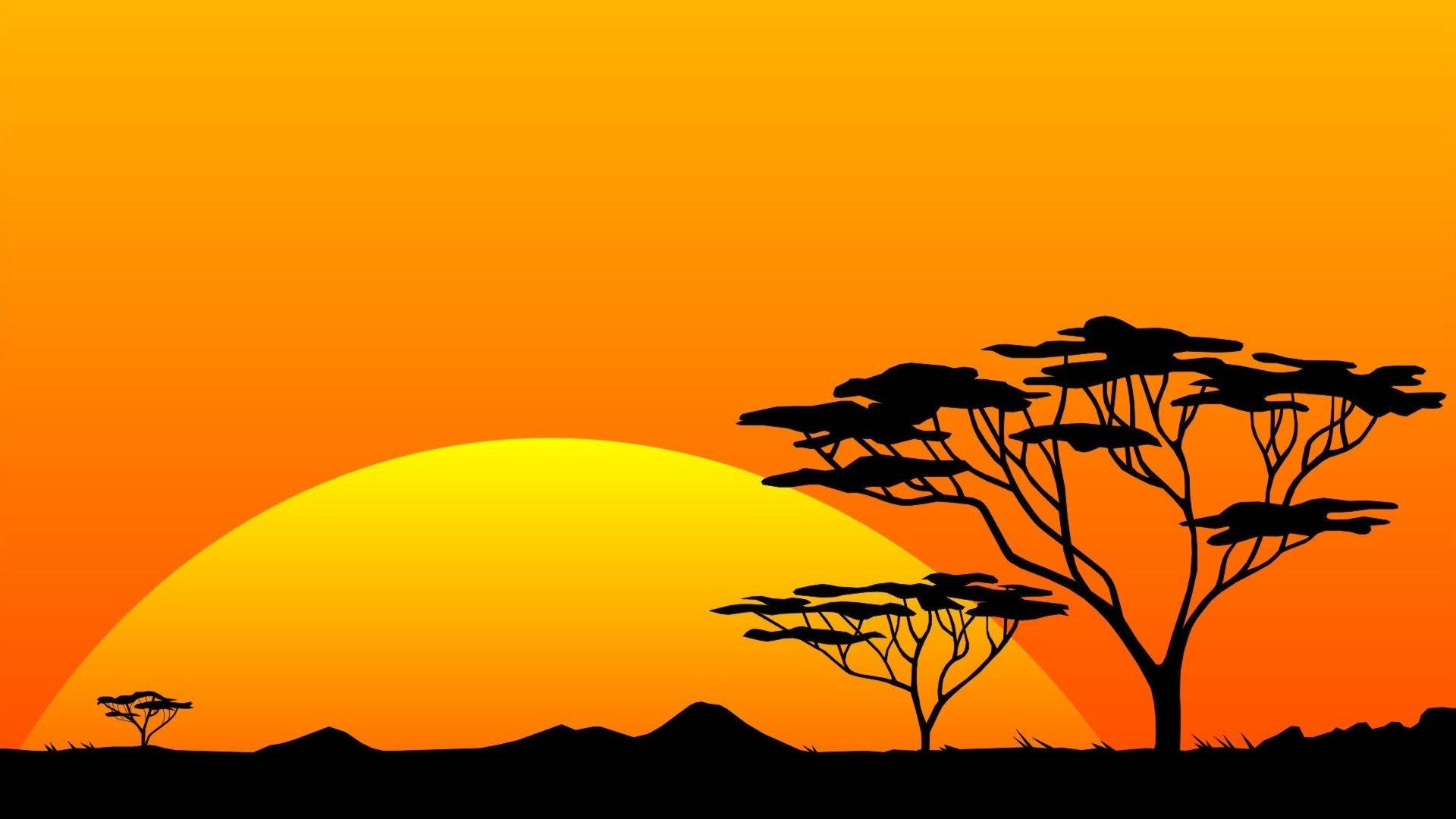 African Sunset In Wild Art Background
