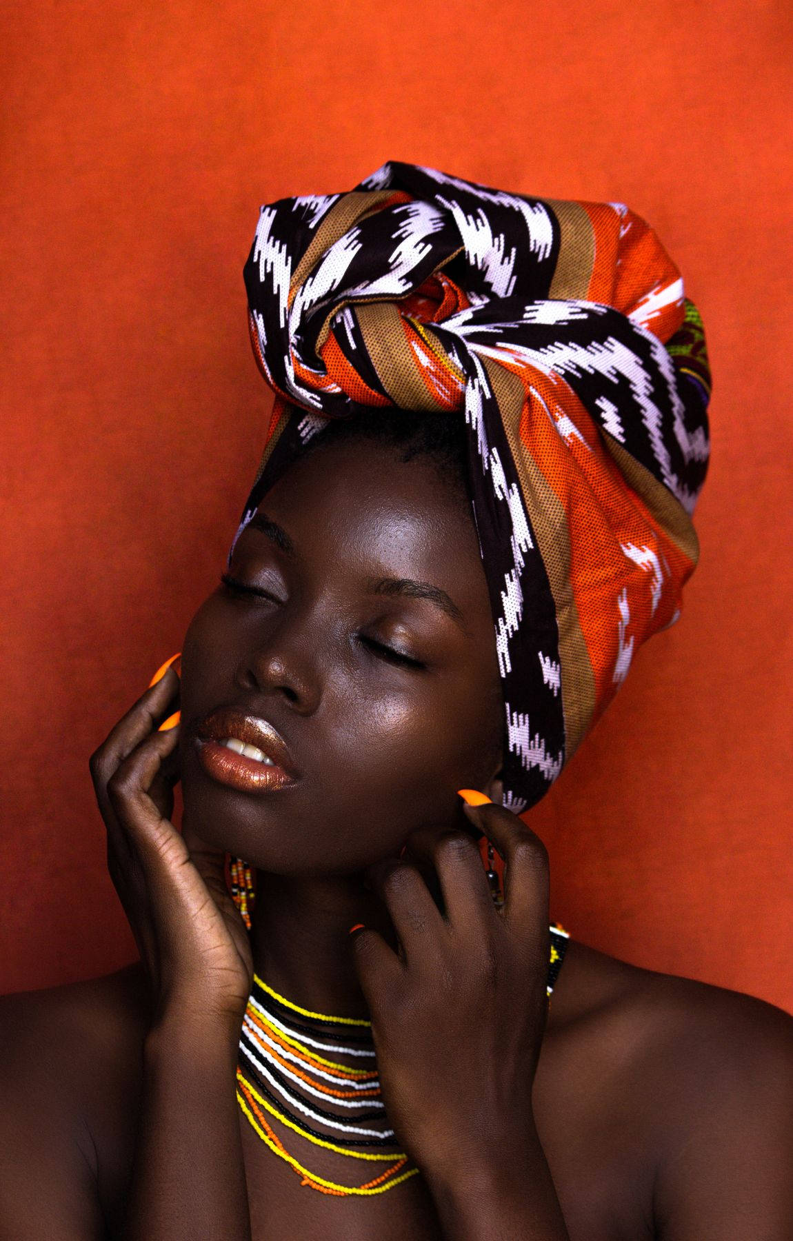 African Woman Headwrap Fashion Background