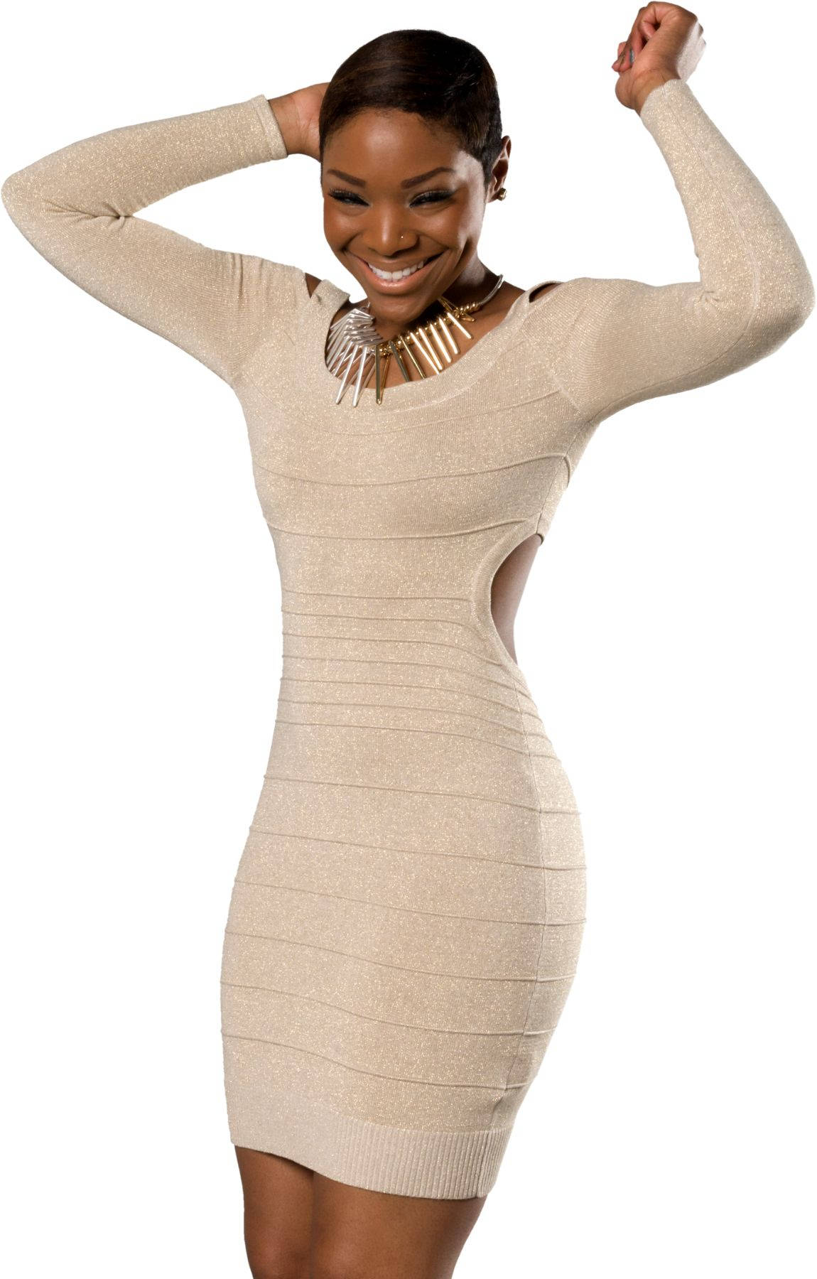 African Woman Ribbed Midi Dress Background