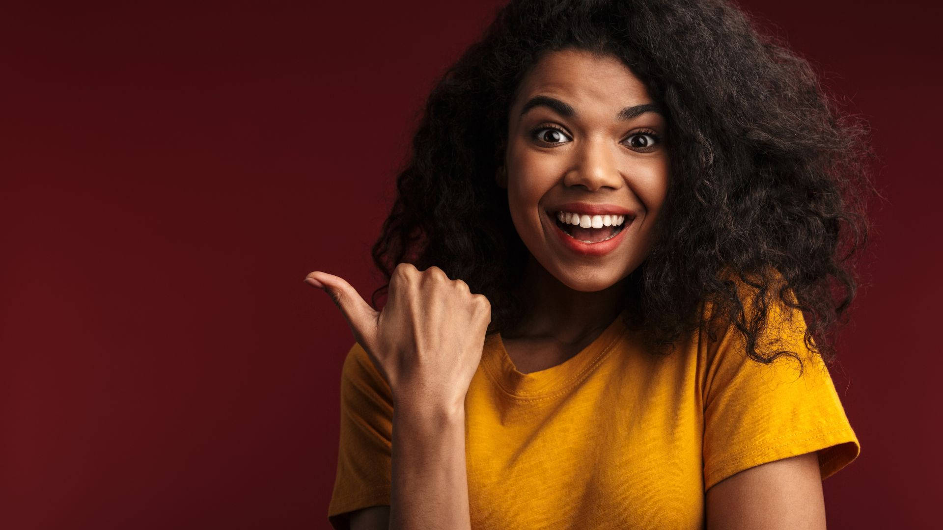 African Woman Thumbs Up Background