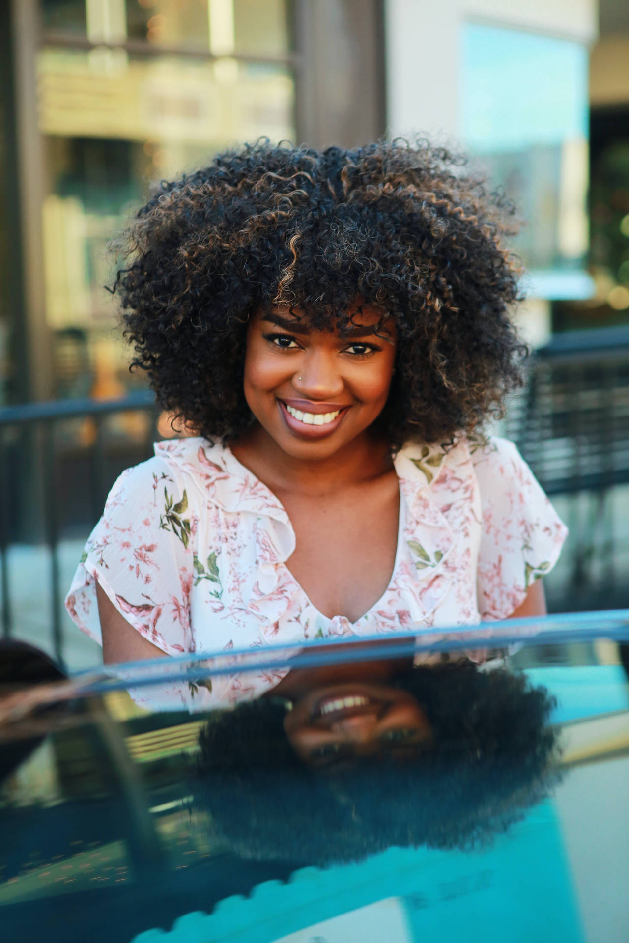 Afro-power: The Beauty Of A Natural Black Woman Background