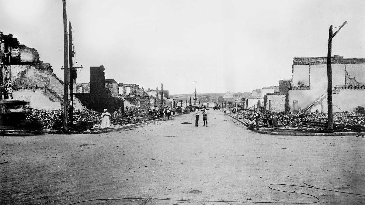 Aftermath Of Tulsa Race Massacre - A Deeper Look In Black & White Background