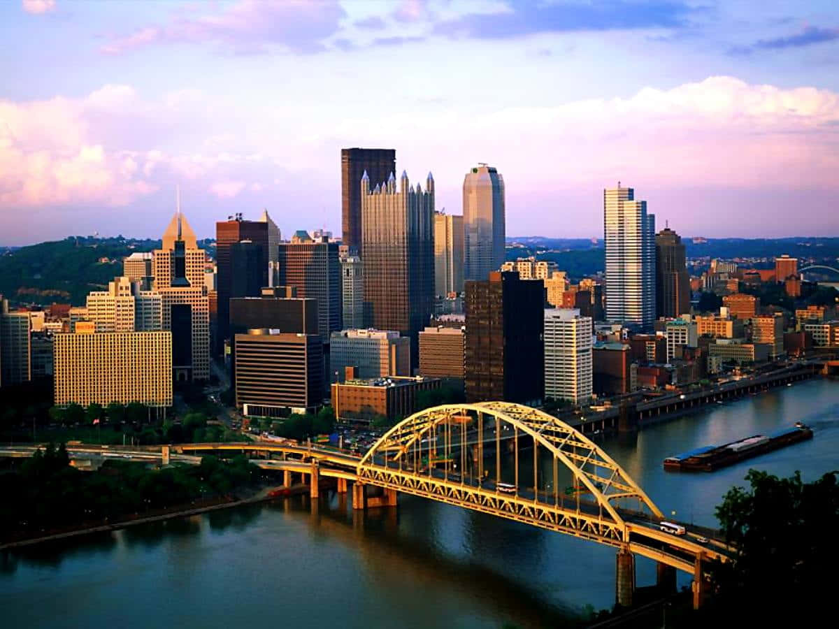 Afternoon Pittsburgh Skyline Monongahela River Background