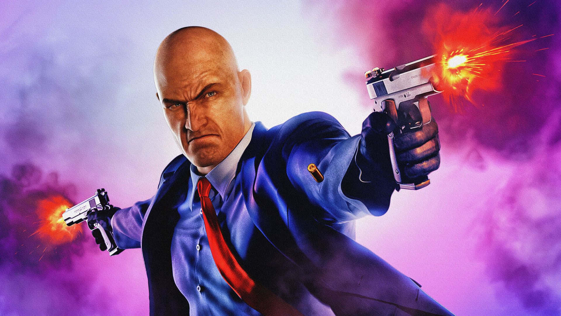 Agent 47 Firing Both Pistols Hitman 3 Background