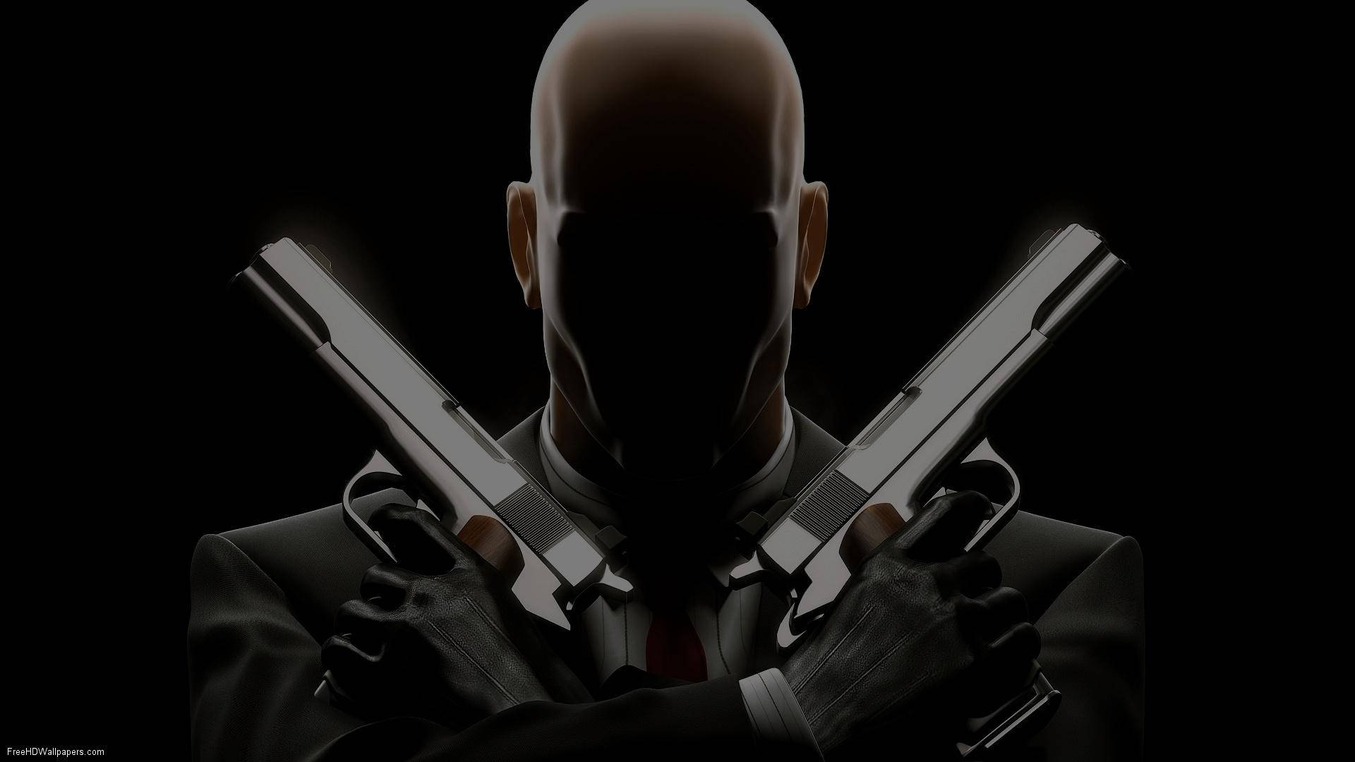 Agent 47 In Hitman Black Background