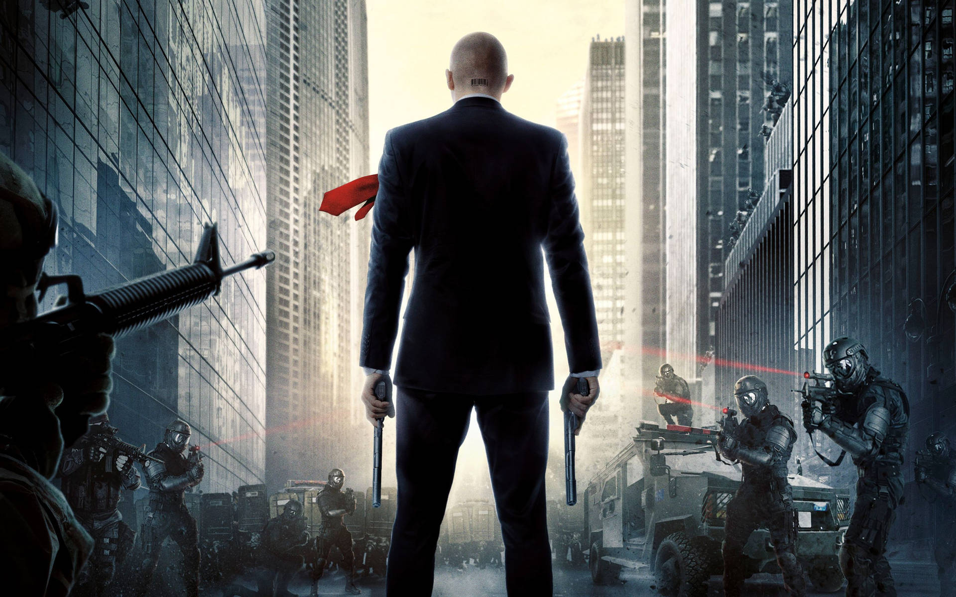 Agent 47 In Real Hitman Movie Poster Background