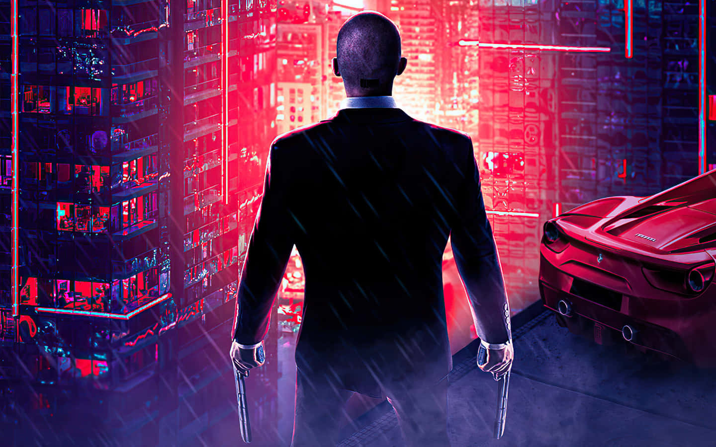 Agent 47 In The Rain Hitman 3 Background