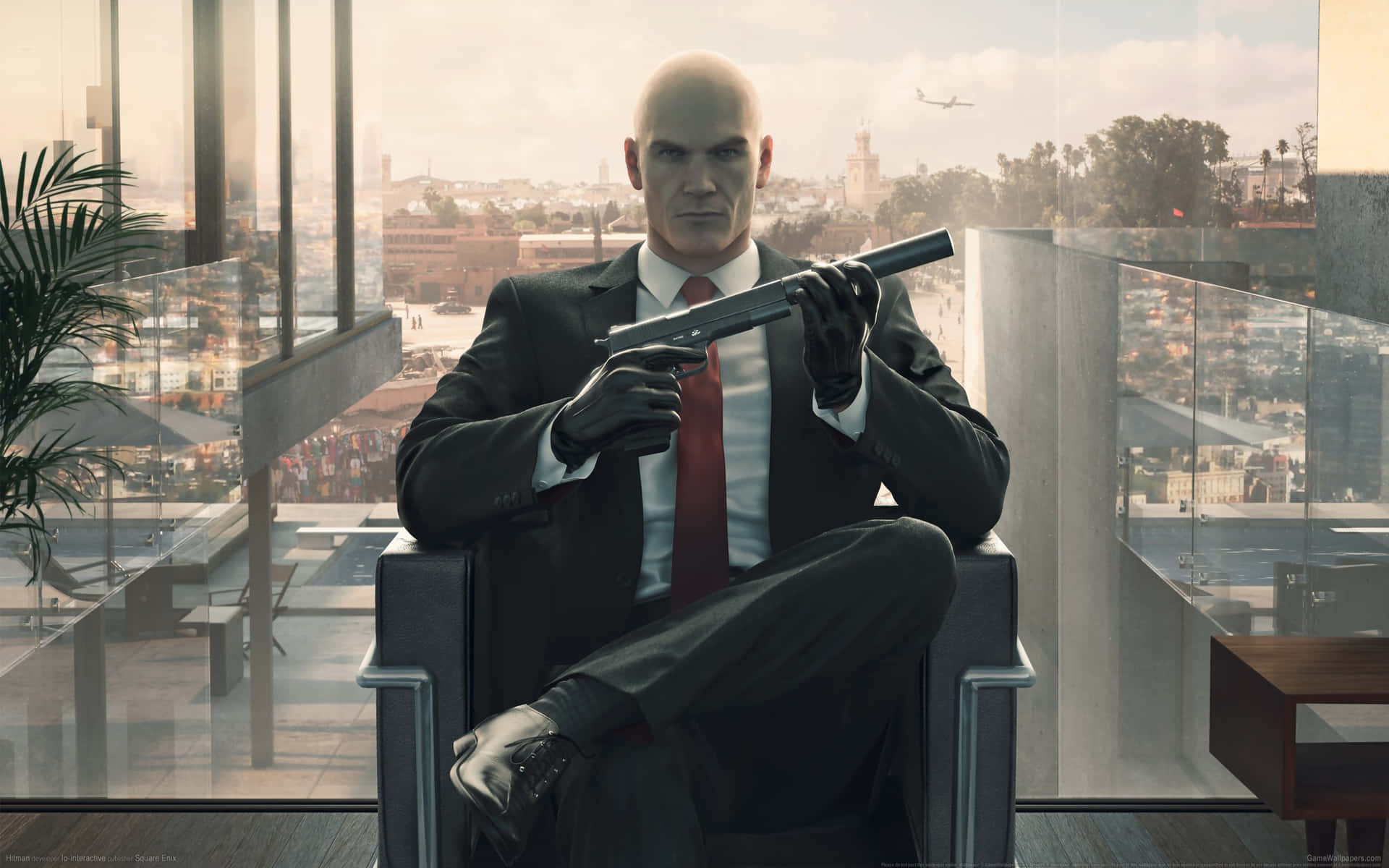 Agent 47 Legs Crossed Hitman 3 Background