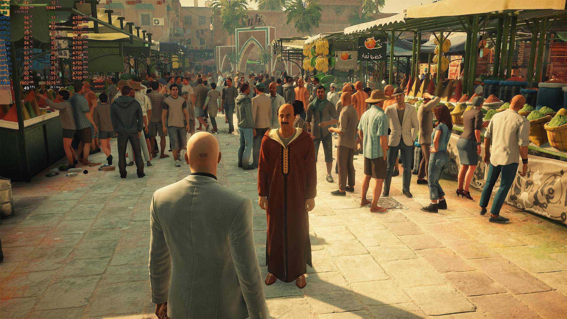 Agent 47 Poised In Bold Stance In An Exotic Tropical Setting Of Hitman 2.
