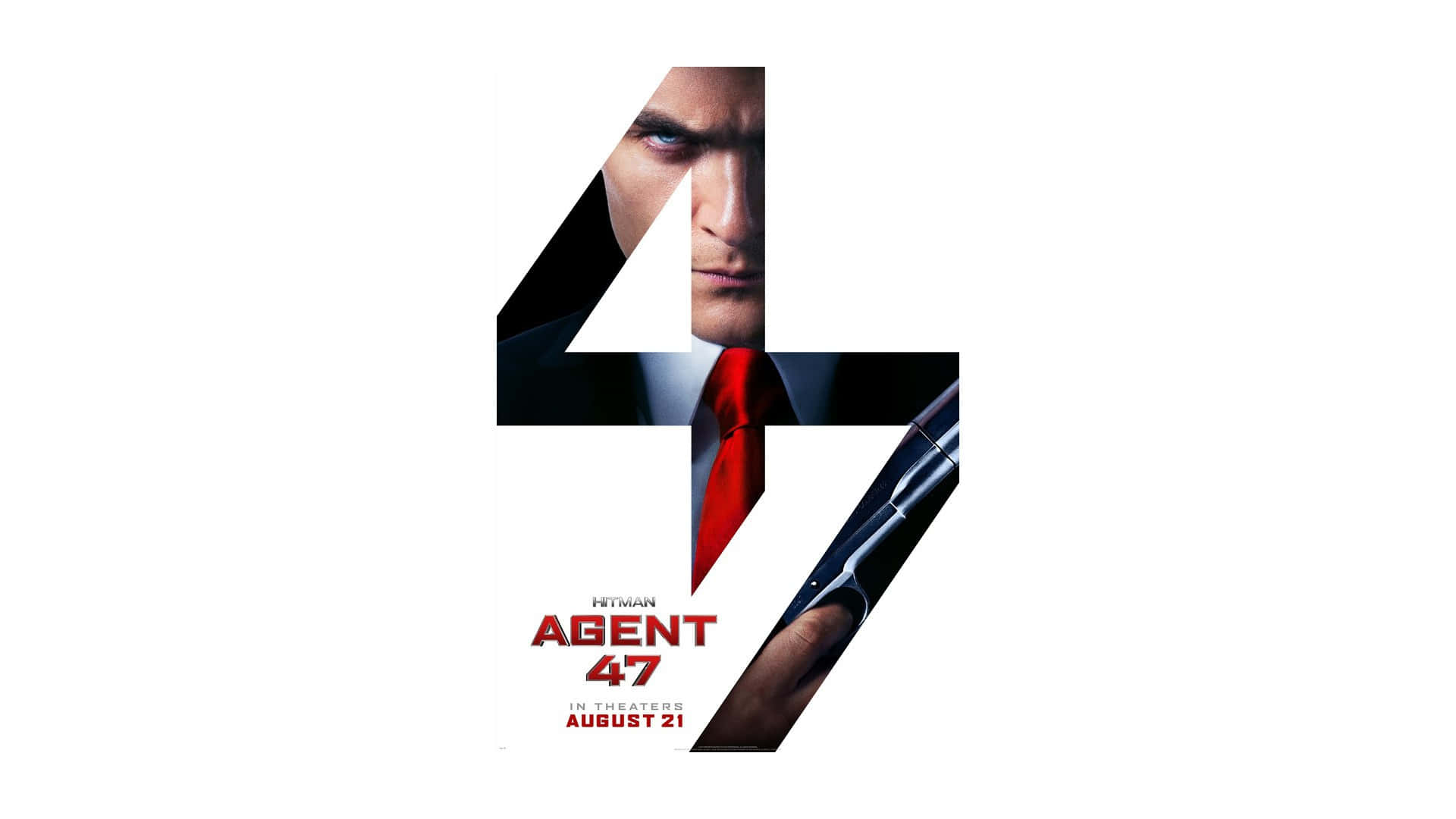 Agent 47 Poster With A Man In A Tie Background