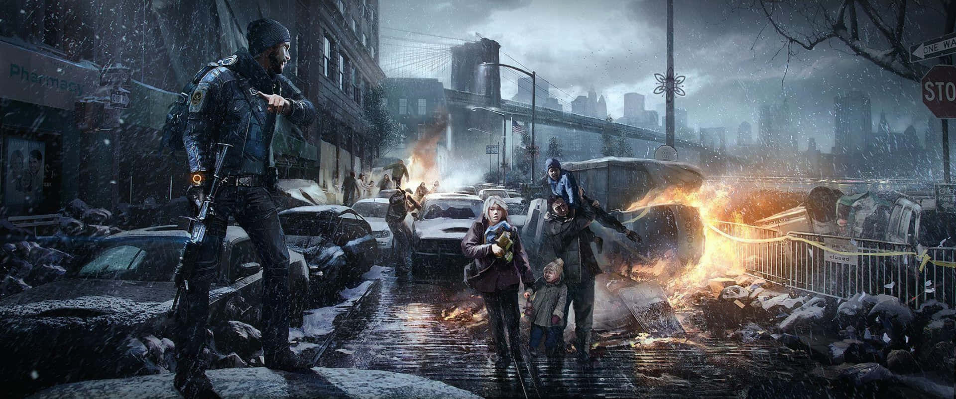 Agent Escorting The Civilians The Division Desktop Background