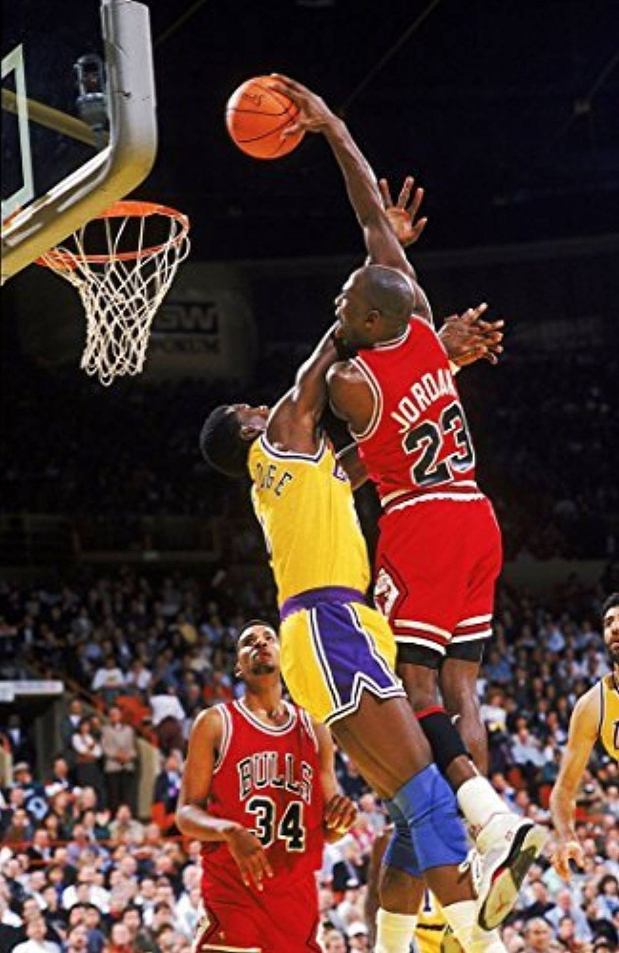Aggressive Michael Jordan Shot Background