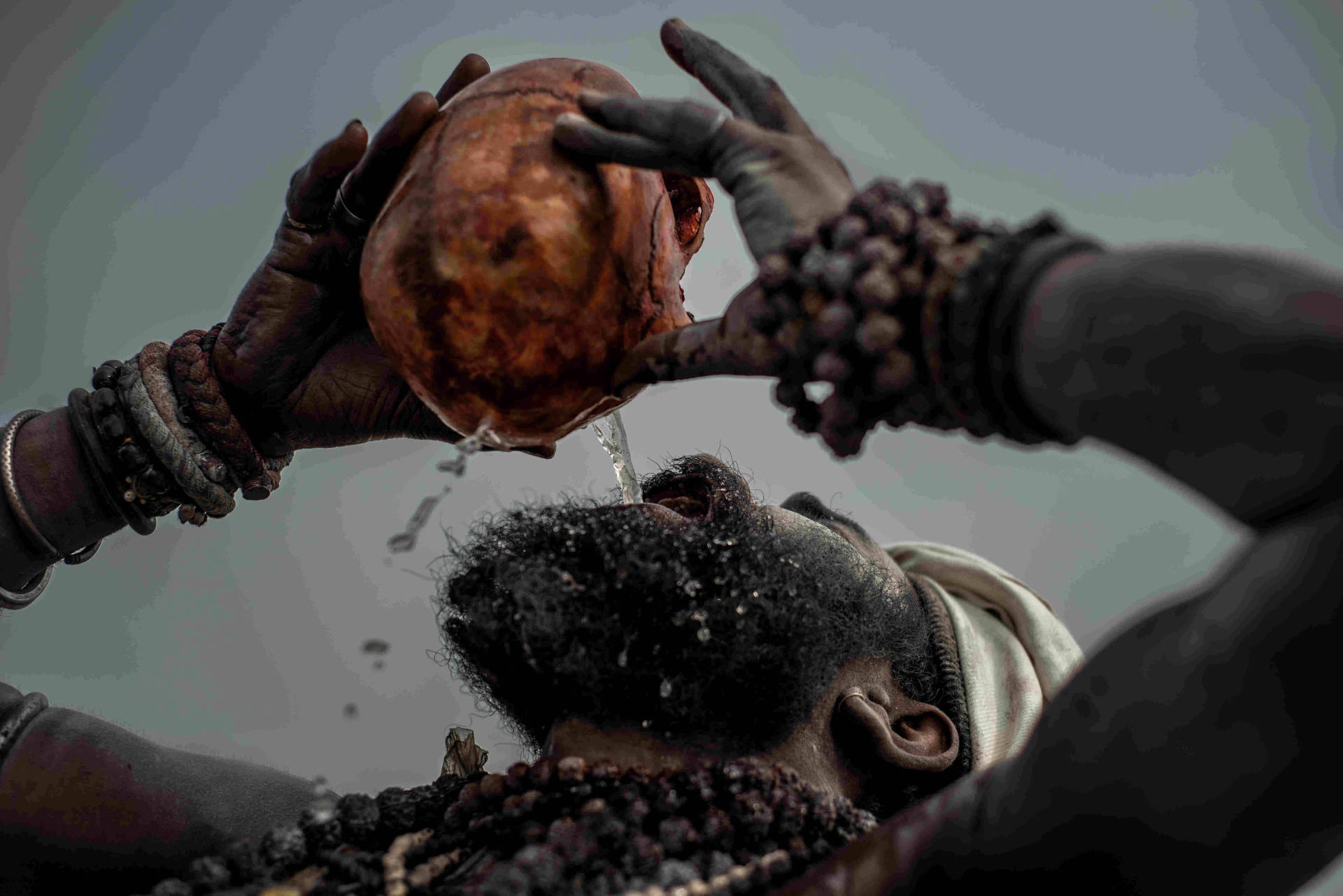 Aghori Drinking From Skull