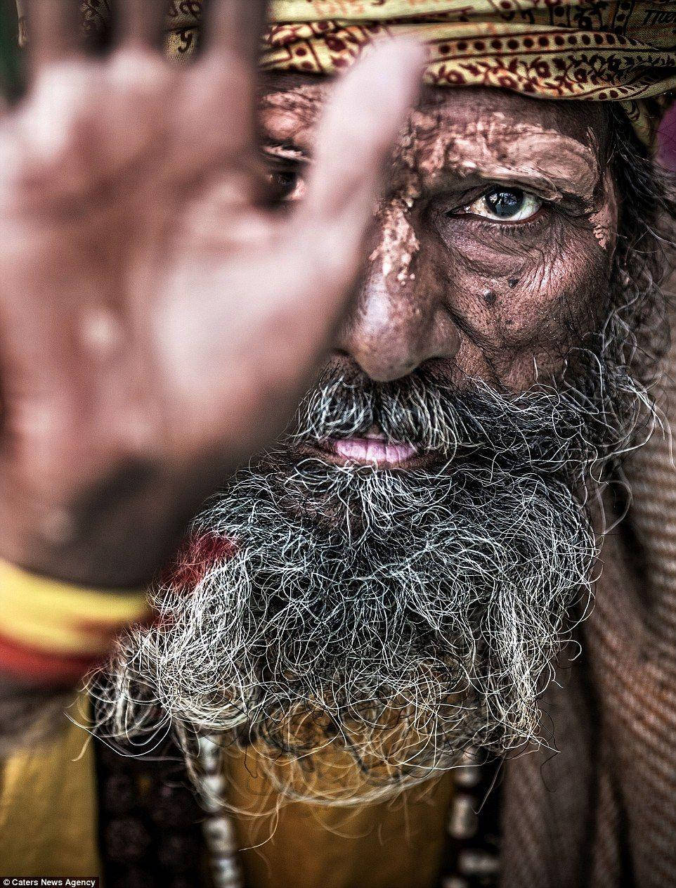 Aghori Giving Blessing Background