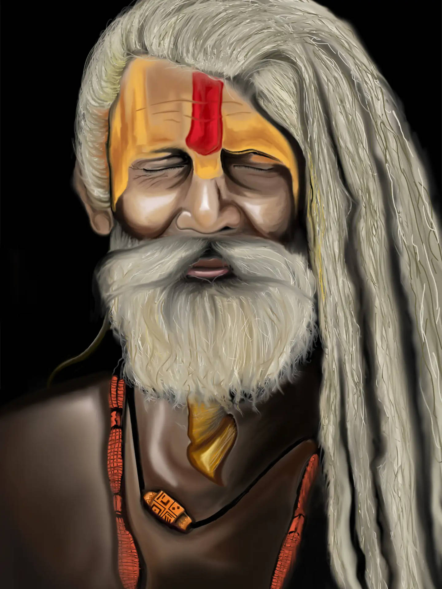 Aghori Meditating Art Background