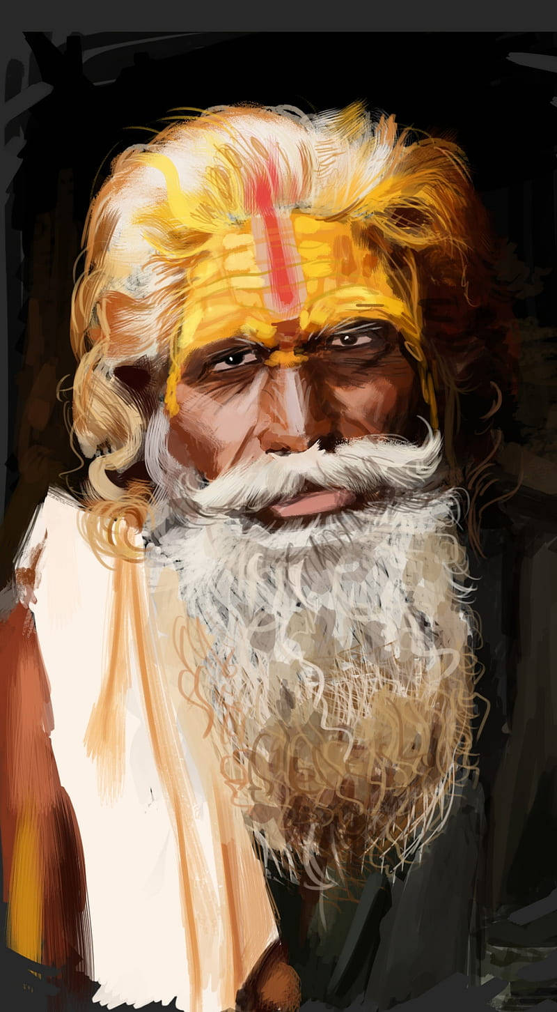 Aghori Oil Painted Art