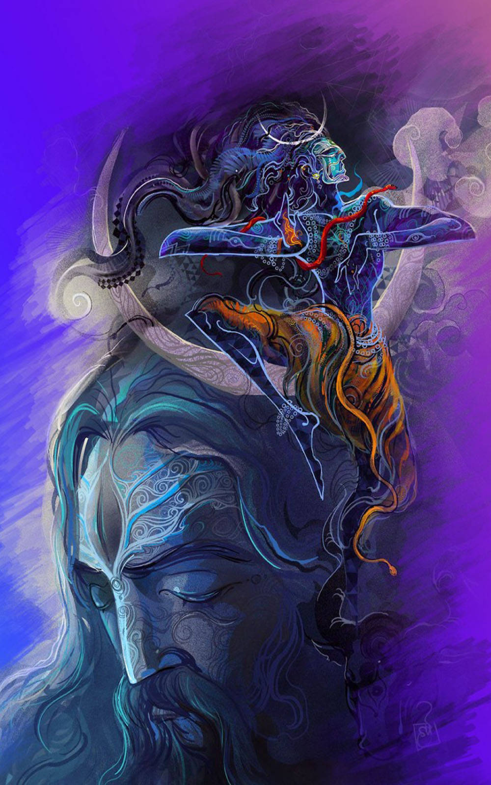 Aghori Shiva Art Background