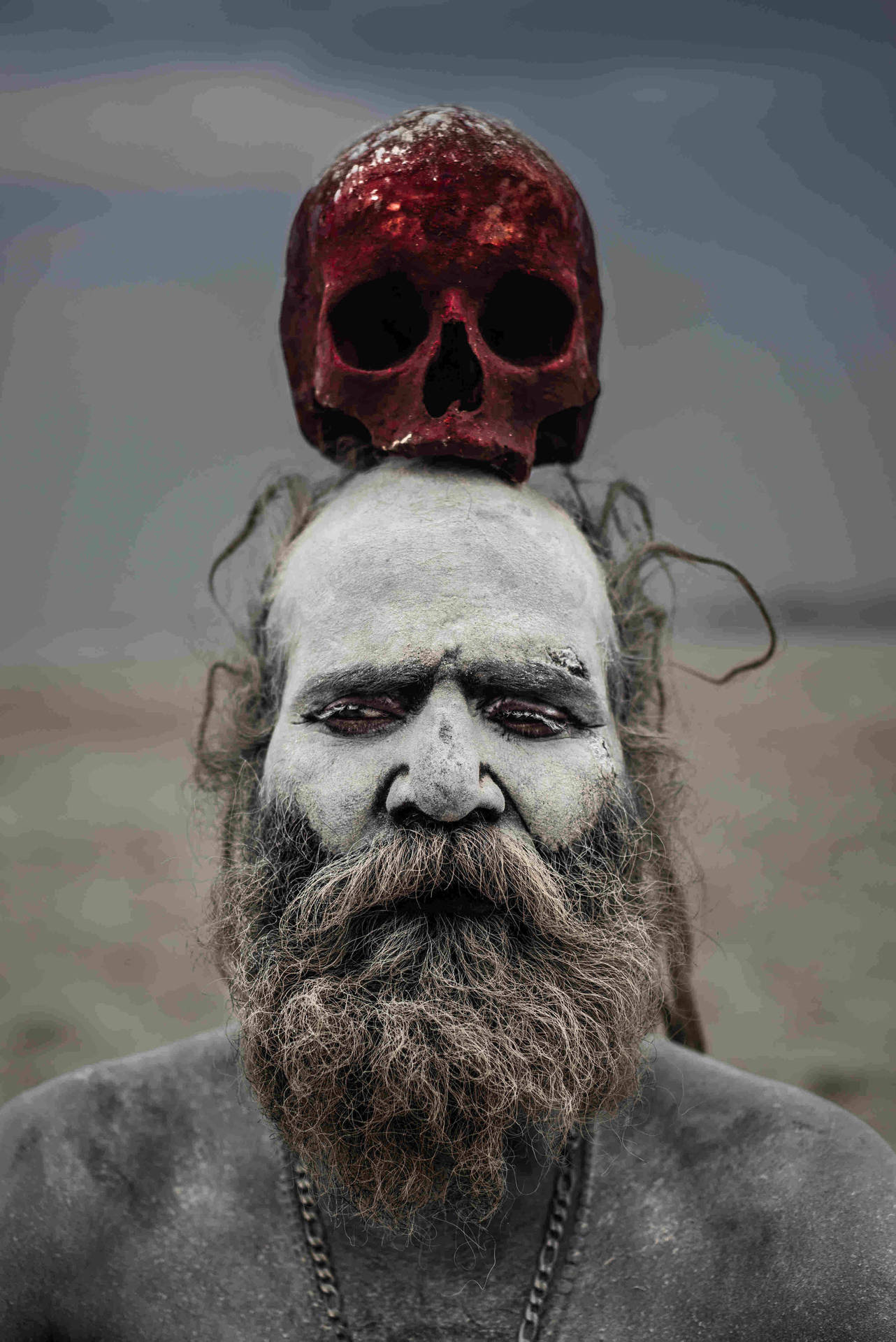 Aghori With Bloody Skull