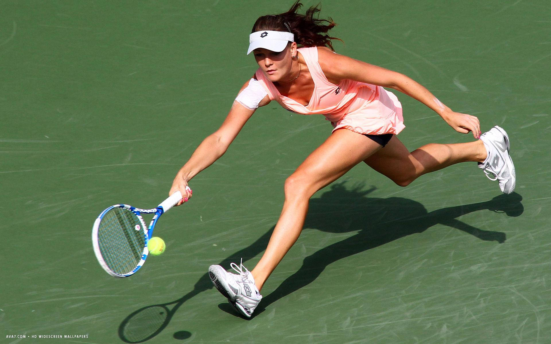 Agnieszka Radwanska Running For Forehand Stroke