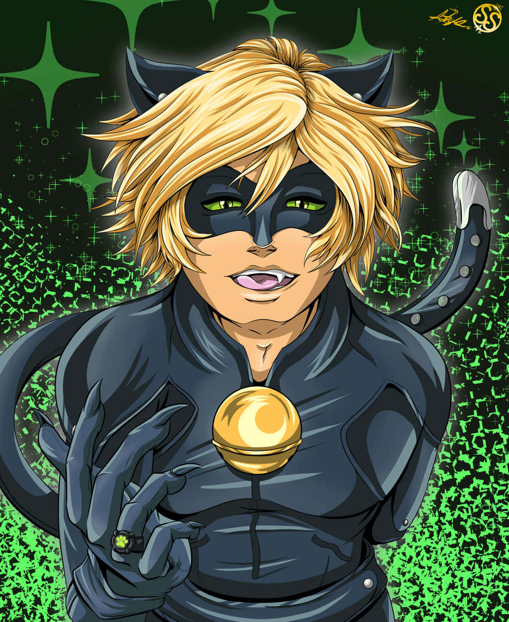 Agreste Cute Cat Noir Screaming Background