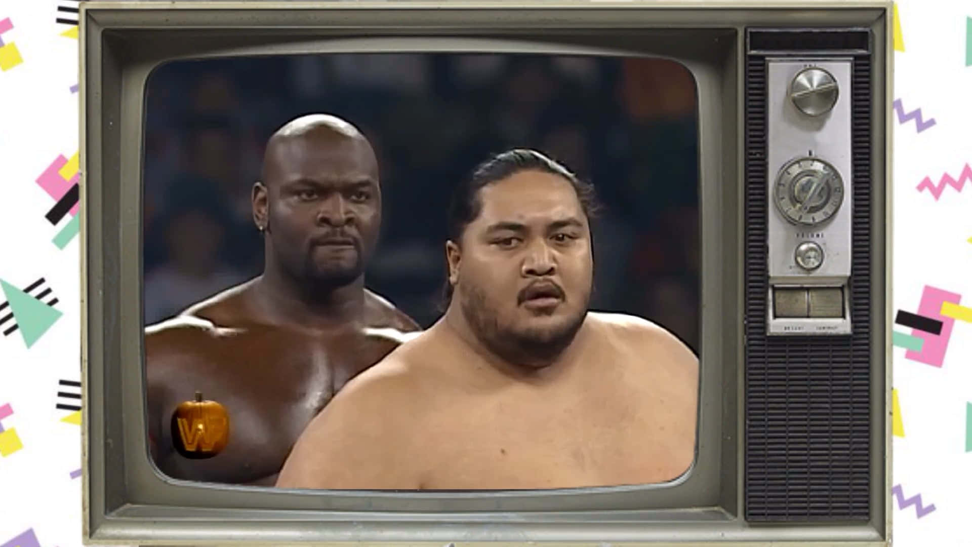 Ahmed Johnson Displayed On A Vintage Television Filter Background