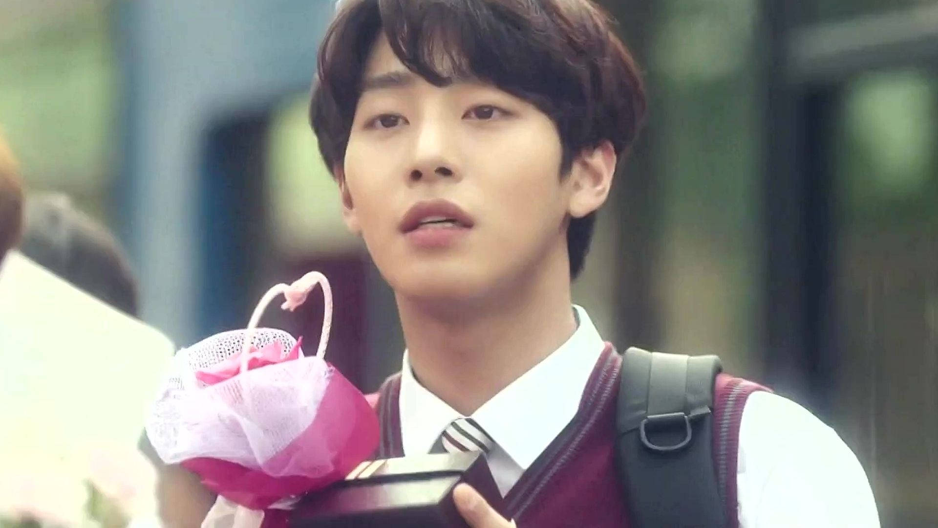 Ahn Hyo Seop Cheerful With Gifts Background