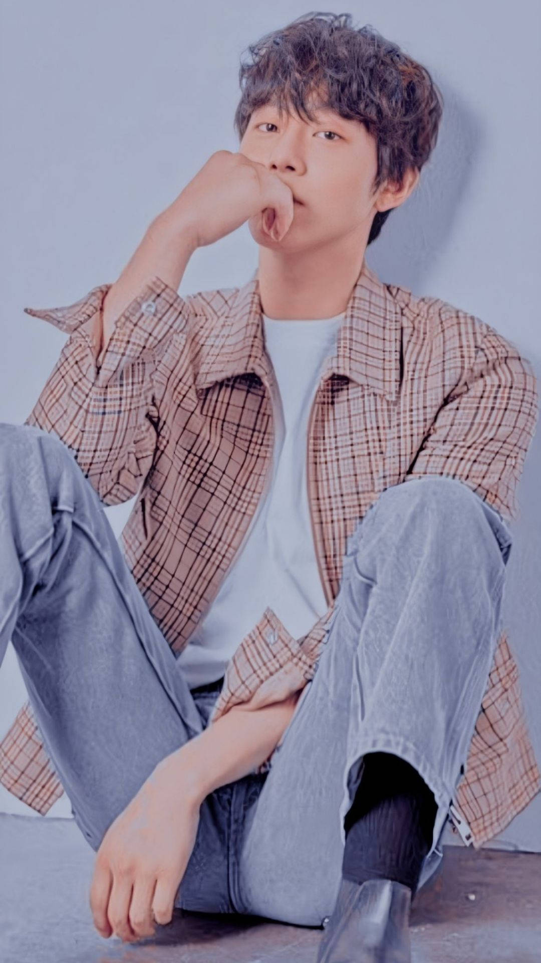 Ahn Hyo Seop Posing Effortlessly For A Photoshoot Background