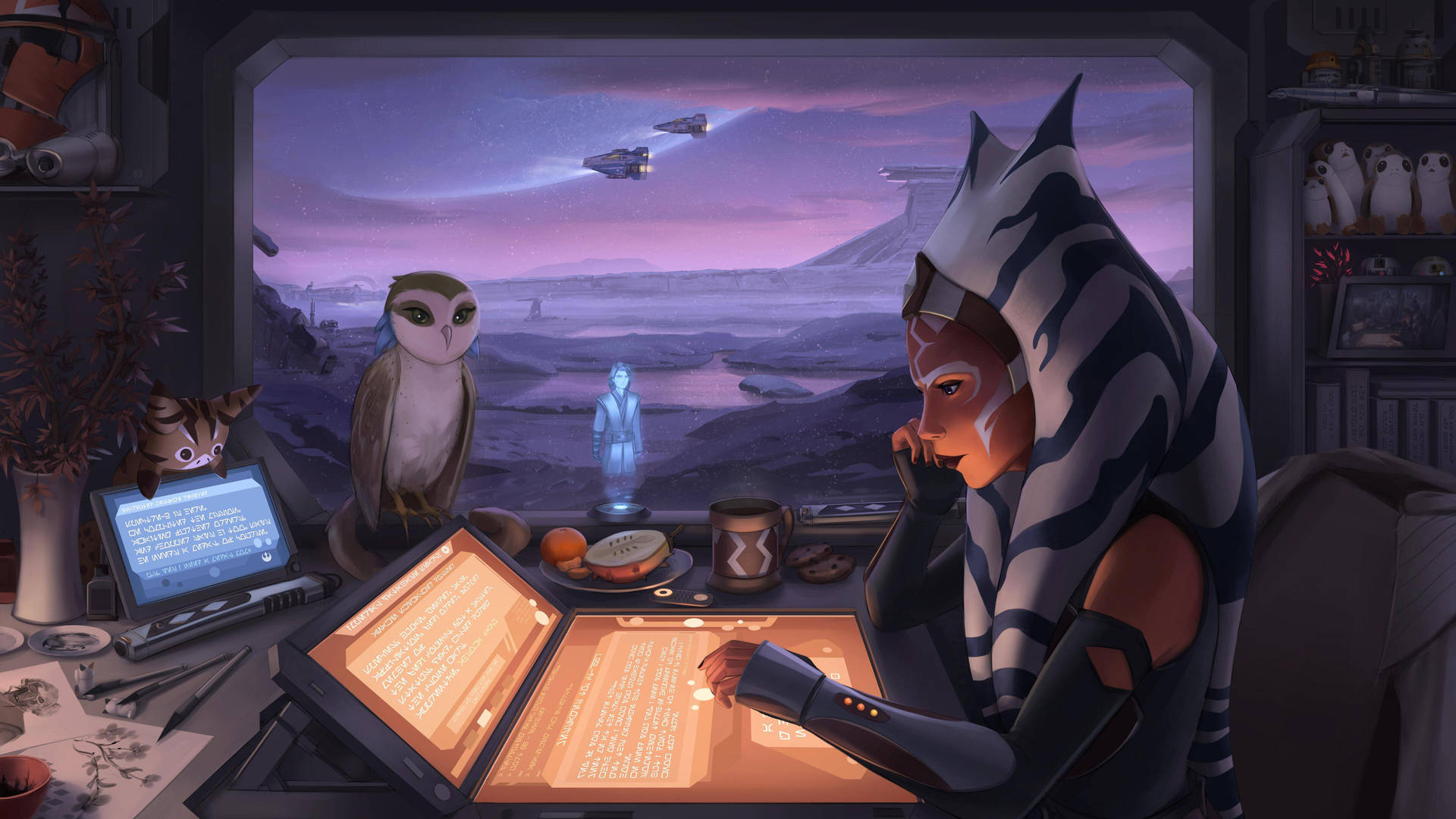 Ahsoka Tano Drafting A Plan Background