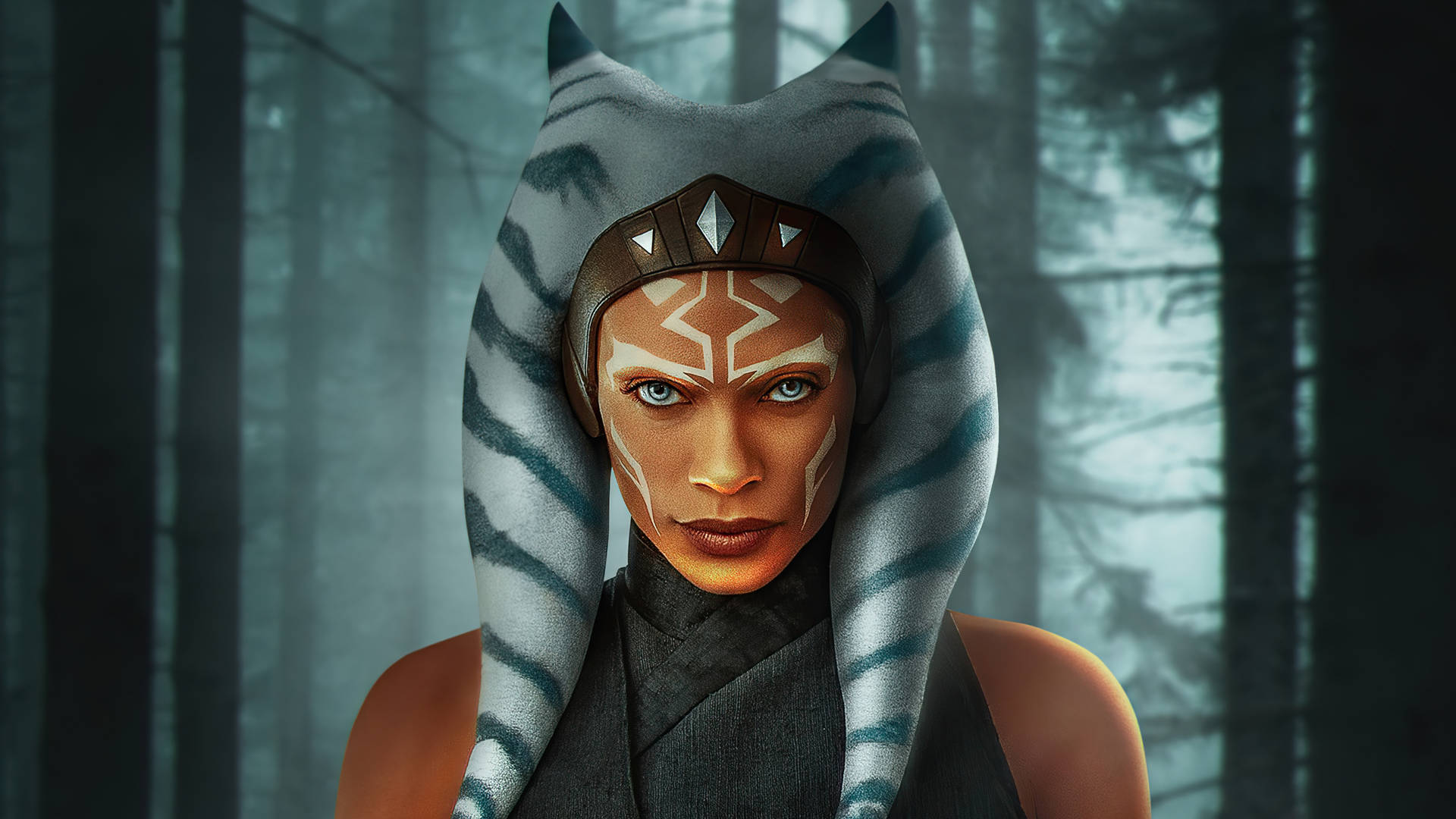 Ahsoka Tano In The Forest Background