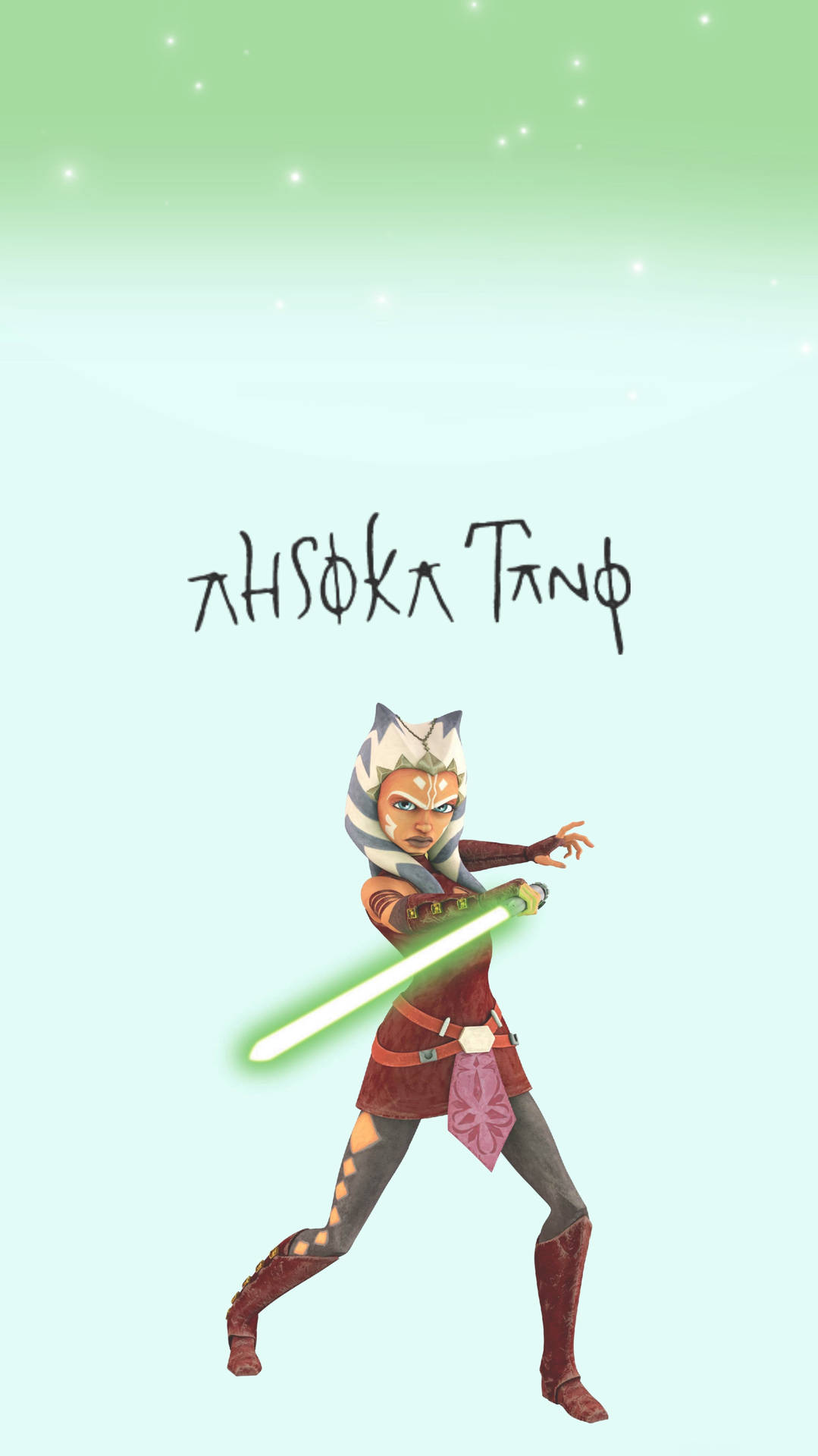 Ahsoka Tano Weilding A Lightsaber Background