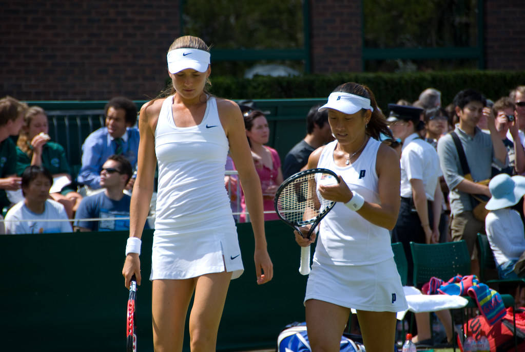 Ai Sugiyama With Daniela Hantuchova Background