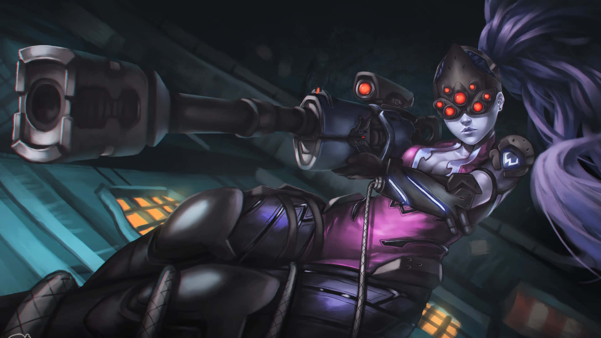 Aiming For Victory - Overwatch Widowmaker Background