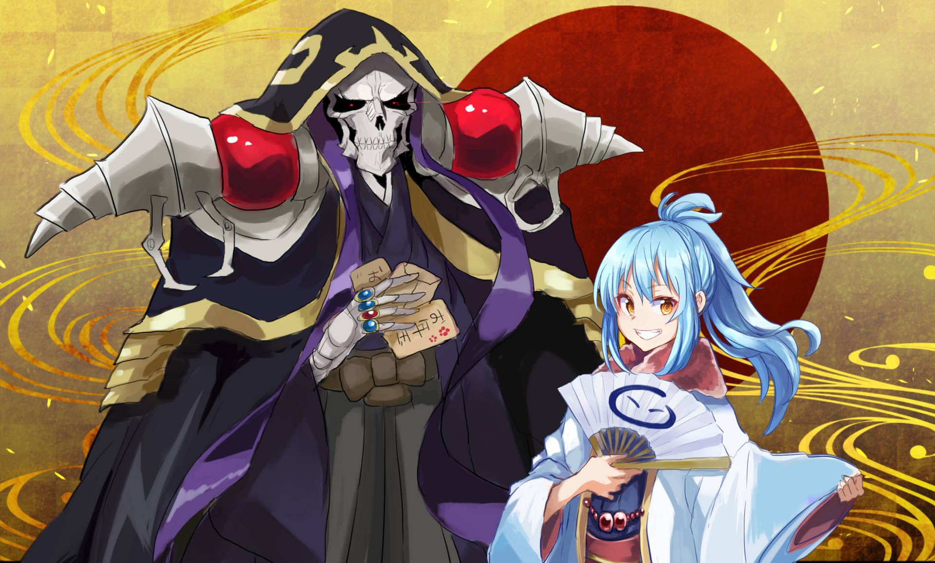 Ainz Ooal Gown And Rimuru Tempest Background