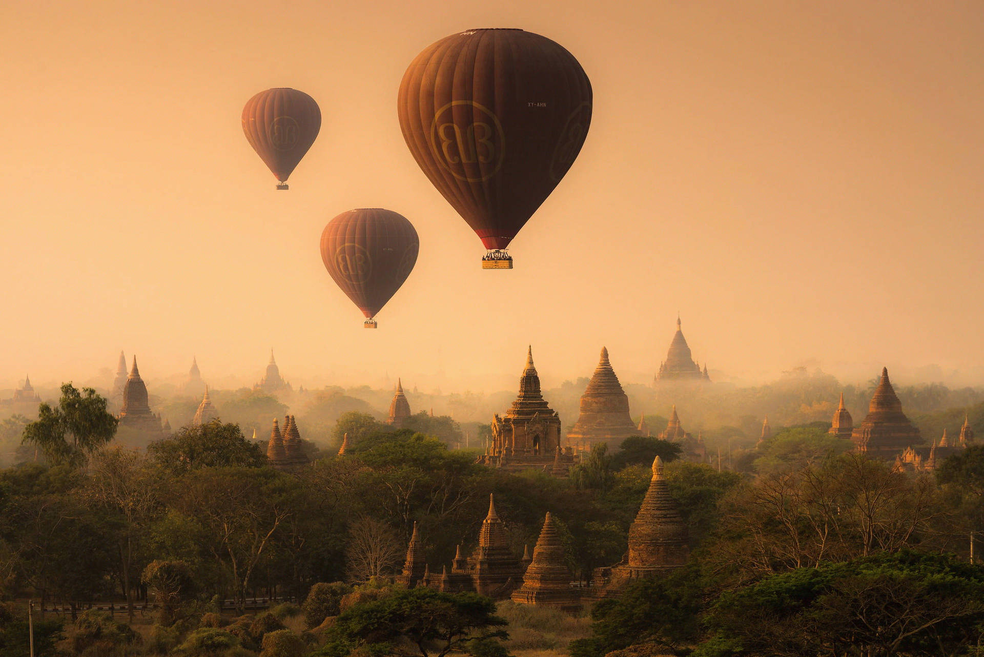 Air Balloon Festival Myanmar Background