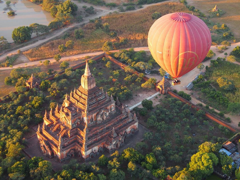 Air Balloon Over Myanmar Temple