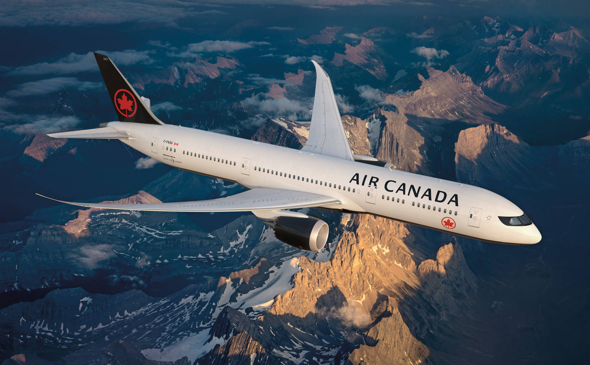 Air Canada Above Mountains