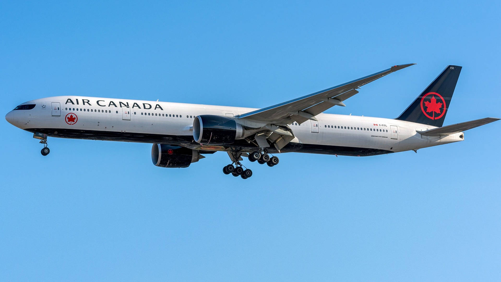 Air Canada Airplane Side View Background