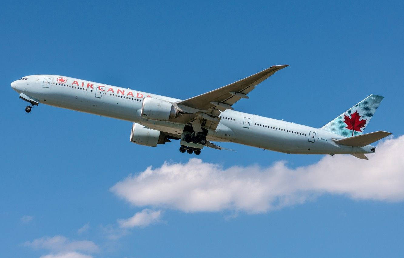 Air Canada Airplane Worm's Eye View Background