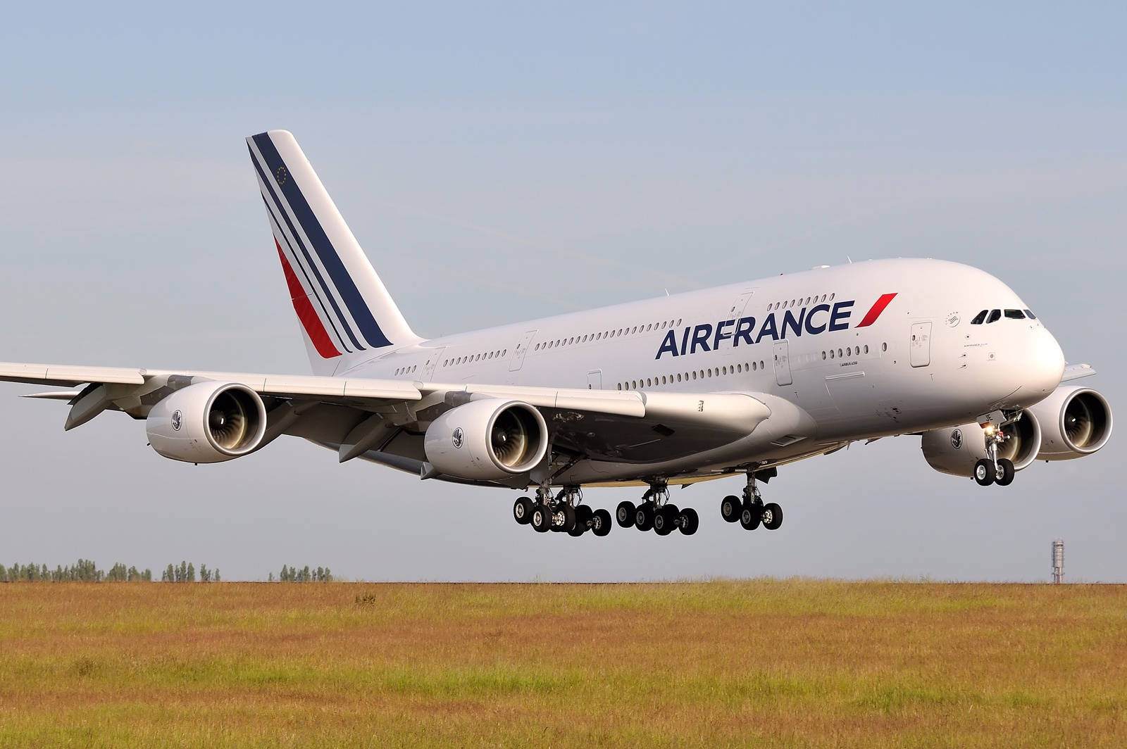 Air France Air Carrier Airbus A380 Passenger Plane Background