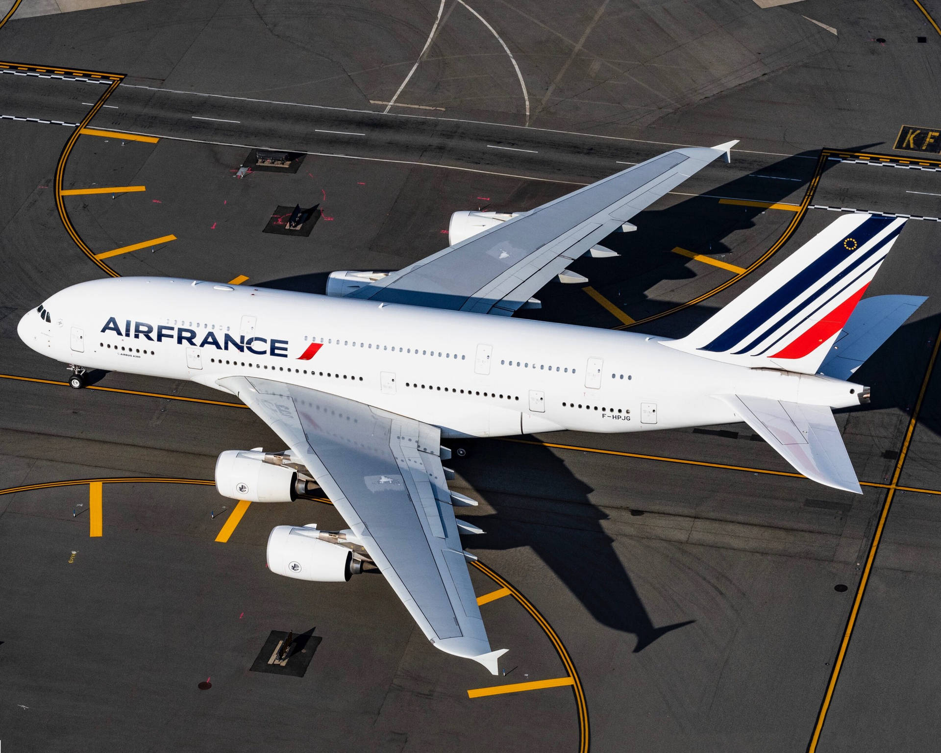 Air France Boeing 747 High Angle Shot Background