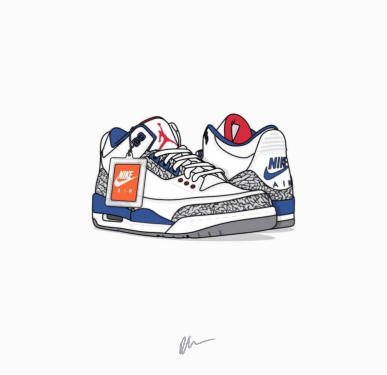 Air Jordan 3 Cartoon Shoe Background