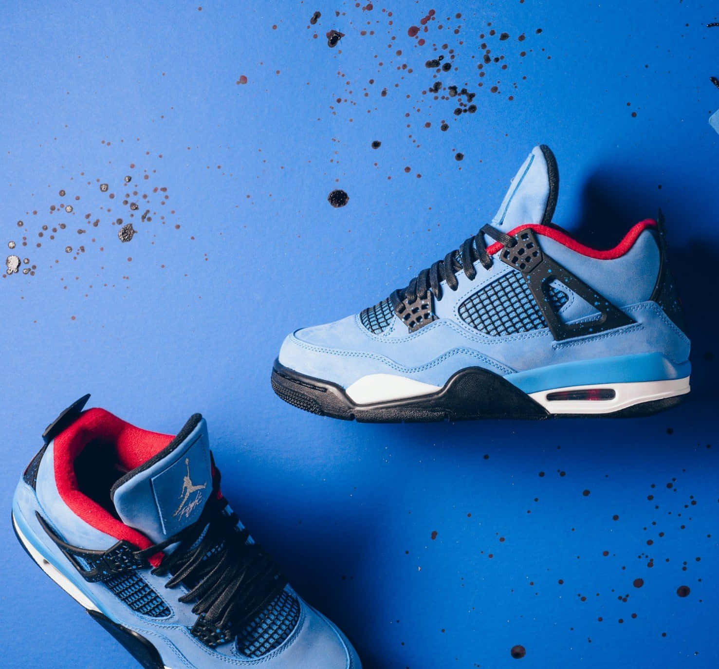 Air Jordan 4 Blue Background Background