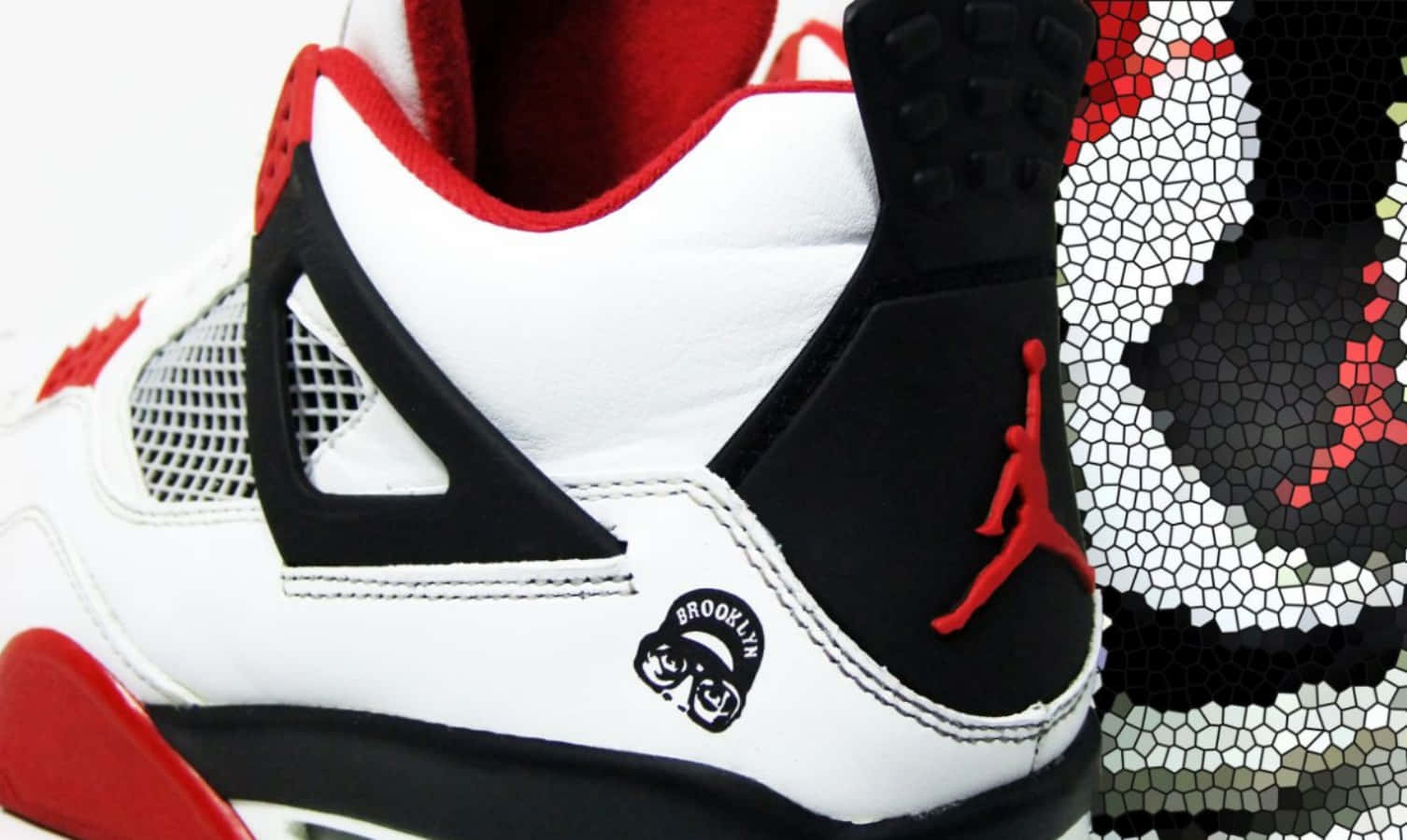 Air Jordan 4 Fire Red Brooklyn Background